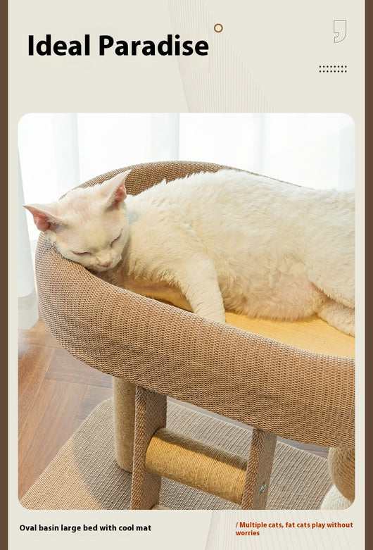 Nido para Gatos con Rascador de Cuerda de Cáñamo y Bordes Biselados - Image 14