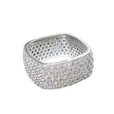 Anillo de Diamantes Cuadrado Lujo Nicho - Dedo Índice - Image 2