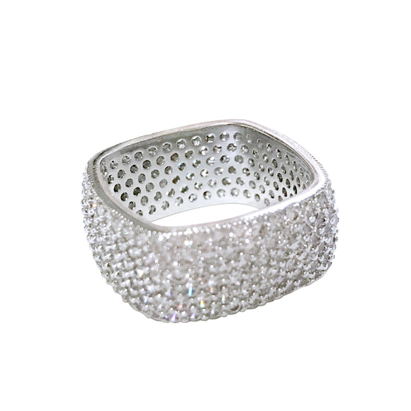Anillo de Diamantes Cuadrado Lujo Nicho - Dedo Índice