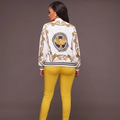 Chaqueta Deportiva con Estampado y Cierre, Cuello Tipo Béisbol - Image 5