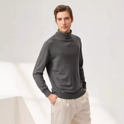 Suéter Cuello Alto Básico para Hombre - Estilo Europeo y Americano