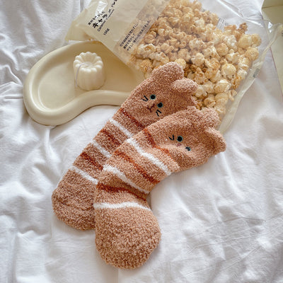 Calcetines Térmicos Japoneses de Tubo Medio con Forro de Coral Fleece para Invierno - Image 13
