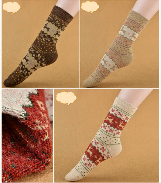 Calcetines Navideños Retro Gruesos y Cálidos para Mujer - Image 16