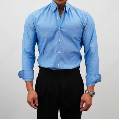 Camisa de Trabajo Clásica de Color Sólido para Hombre - Image 16