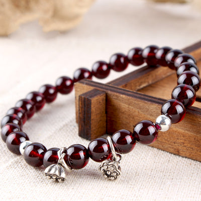 Pulsera de Granate Natural - Anillo Solitario - Image 6