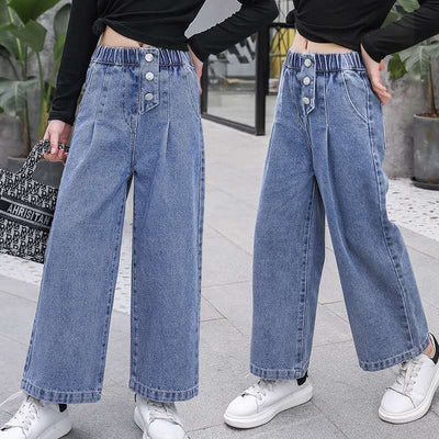 Jeans Sueltos Casuales para Niñas - Diseño Simple y Versátil - Image 11