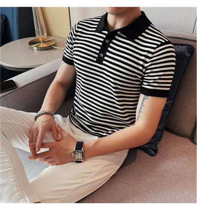 Camiseta Casual Hombre Tejida Elástica y Transpirable - Image 5