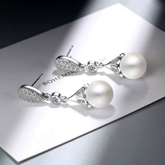 Aretes de Perlas Largas Elegantes - Image 2