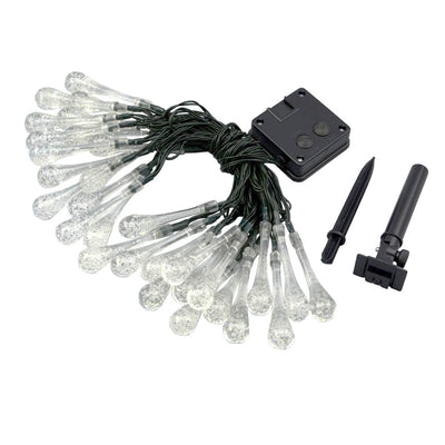 Guirnalda Solar de Luces LED Gotas de Agua Impermeable para Jardín y Fiestas - Image 8