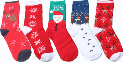 Calcetines Navideños en Caja - Diseño Reno, Abuelo y Copo de Nieve - Image 5