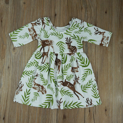 Vestido Estampado de Venado para Niña - Mangas 5/4 Colección Verano - Image 4