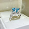 Anillo de Lujo con Moissanita Azul de 10 Quilates - Diamante Completo para Mujer