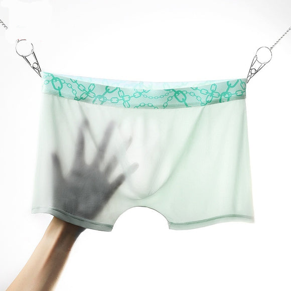 Men's Seamless Ice Silk Boxers - Ultra-thin and Breathable