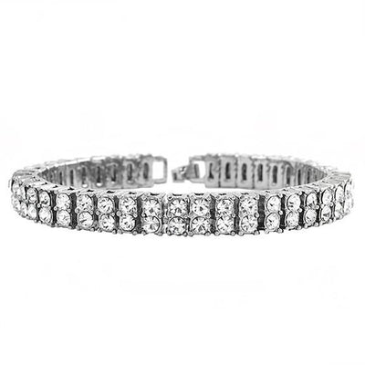 Pulsera de 2 Filas con Brillantes Estilo Hip Hop para Hombre - Image 4