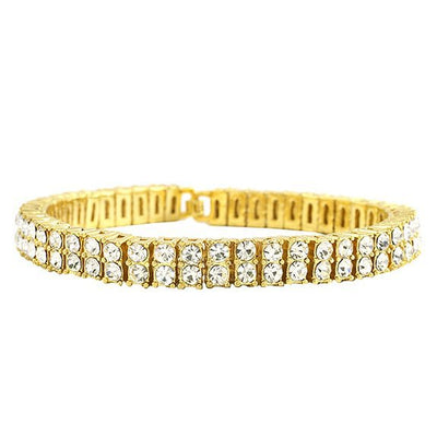 Pulsera de Dos Filas con Cristales para Hombre