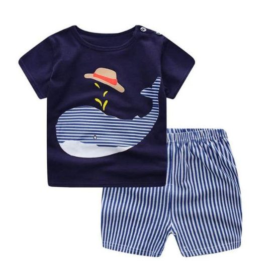 Conjunto de Verano para Niños - Playera y Shorts de Algodón con Diseños Animados
