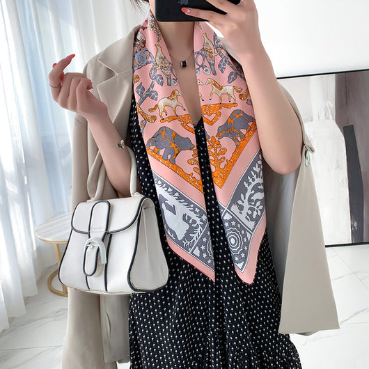 Pañuelo de Seda Twill Grande 90cm para Mujer - Image 37