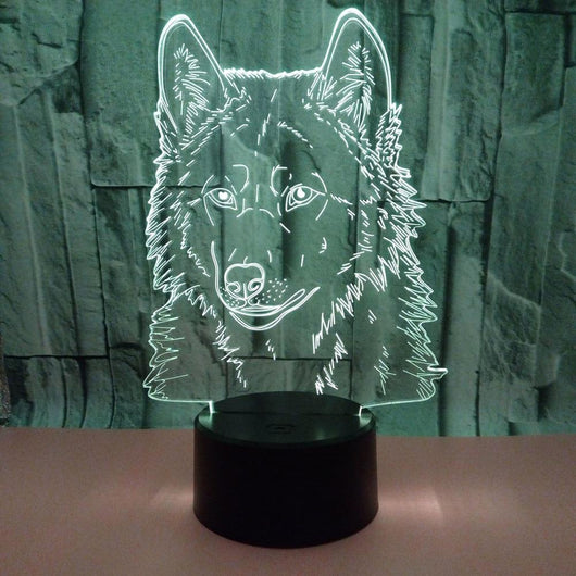 Lámpara 3D Lobo Luz Nocturna LED - Image 3