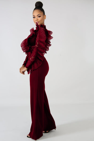 Jumpsuit de Encaje Fruncido con Efecto Transparencia - Image 6