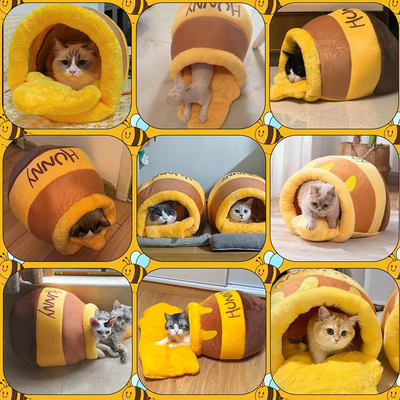 Cama Cueva para Gatos con Espuma Viscoelástica - Nido Acogedor Diseño Miel - Image 30