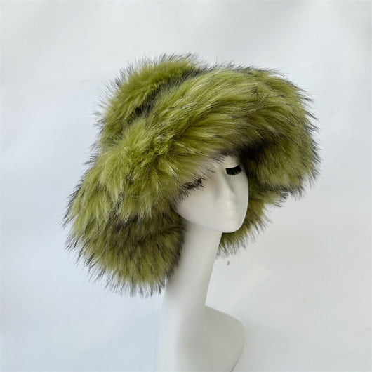 Gorro Punk de Piel de Mapache Grueso - Abrigo Ecológico para Otoño e Invierno - Image 15