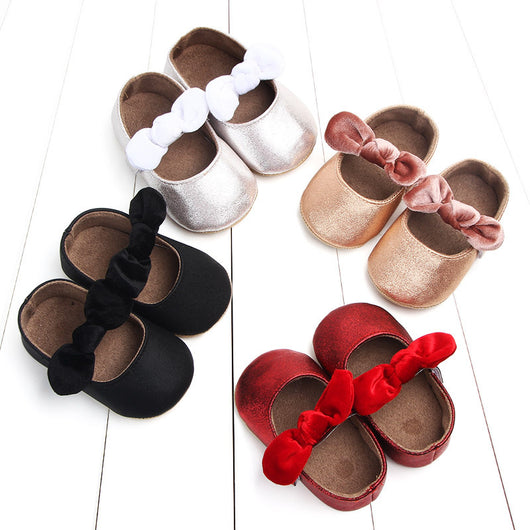 Zapatillas para Bebé con Moño y Suela de Goma - Primavera