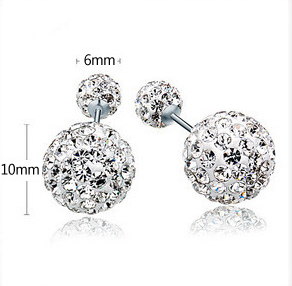 Aretes de Plata S925 con Cristales Austriacos Brillantes Doble Cara - Image 5