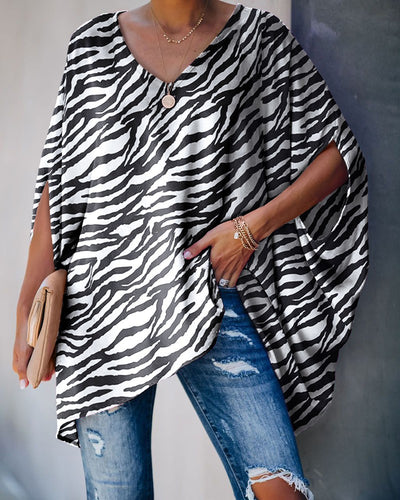 Camisa Casual con Estampado de Piel de Serpiente y Mangas Murciélago - Image 18
