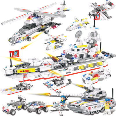 Bloques de Construcción Portaaviones Militar Policía para Niños - Image 8