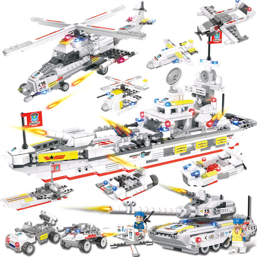Bloques de Construcción Portaaviones Militar Policía para Niños - Image 8