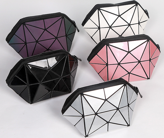 Neceser Geométrico Organizador de Maquillaje Plegable para Viajes