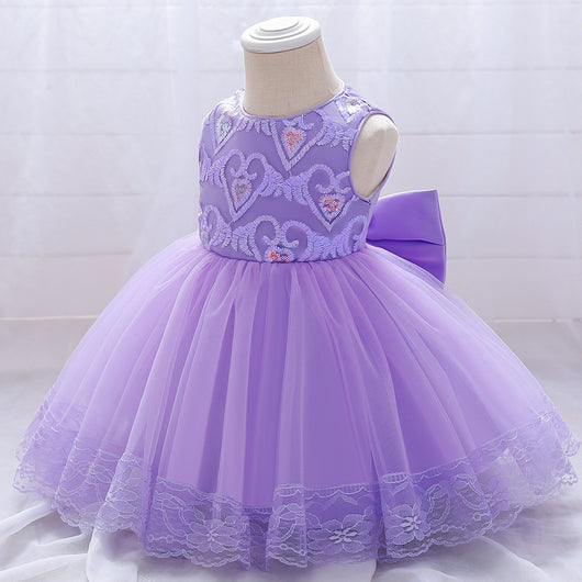 Vestido de Niña Europeo Americano con Bordado en Malla - Image 32