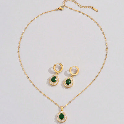 Conjunto de Joyería Jade Blanco Estilo Hong Kong Retro - Collar y Aretes Versátiles - Image 4