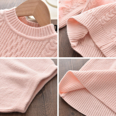 Conjunto de Suéter y Falda Coreano para Niñas - Diseño Elegante Otoño Invierno - Image 3