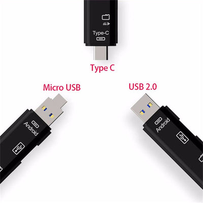 Adaptador OTG Hub USB-C y Micro USB con Lector de Tarjetas TF - Image 4