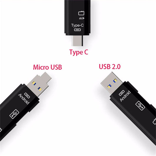 Adaptador OTG Hub USB-C y Micro USB con Lector de Tarjetas TF - Image 4