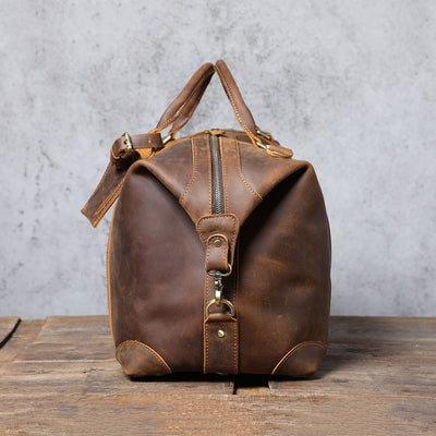 Bolsa de Viaje de Cuero Genuino Estilo Retro con Gran Capacidad para Hombre - Image 5