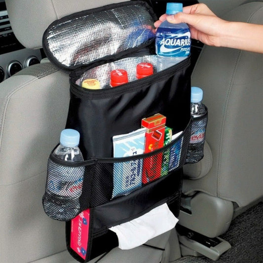 Organizador de Asiento de Auto con Múltiples Bolsillos - Almacenamiento Portátil para Viajes