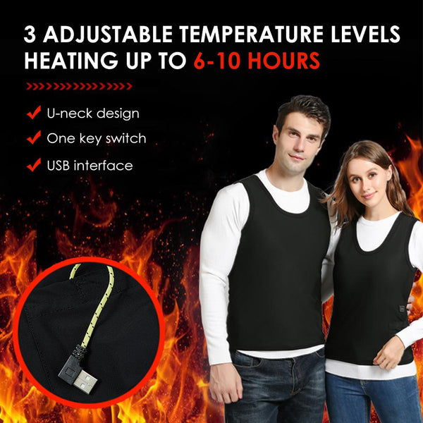Chaleco Térmico Inteligente USB con 3 Niveles de Calor para Actividades Outdoor