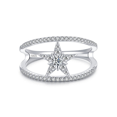 Anillo de Plata Esterlina 925 con Pentágrama y Diamantes - Image 2