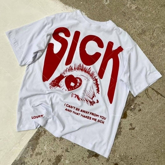 Camiseta Suelta Hip Hop Gótica Harajuku Punk para Hombre Verano