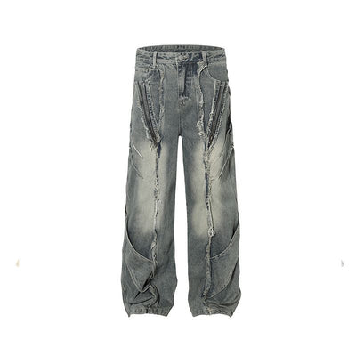 Pantalones Vaqueros Desgastados con Personalidad para Hombre - Image 2