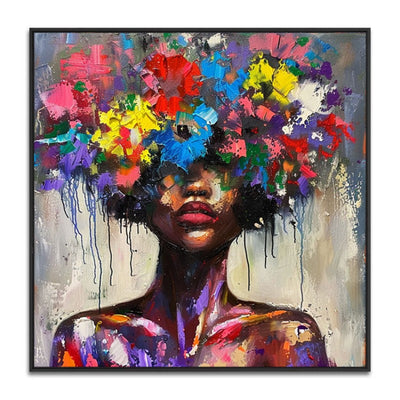 Cuadro Óleo Mujer Floral Moderno - Arte Decorativo Pintado a Mano para Sala - Image 9