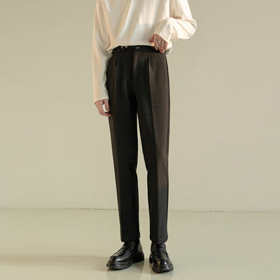 Pantalones de Traje de Lana Coreano Casual Hombre Madurez