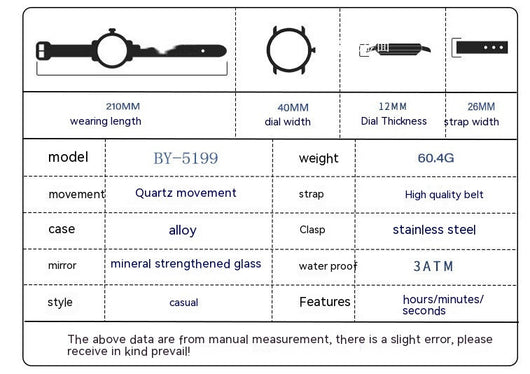 Reloj de Cuarzo Hombre Elegante Negocios Impermeable con Calendario - Image 8