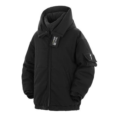 Chaqueta Abrigo Hombre Cuello Alto con Capucha Desmontable Algodón - Image 4