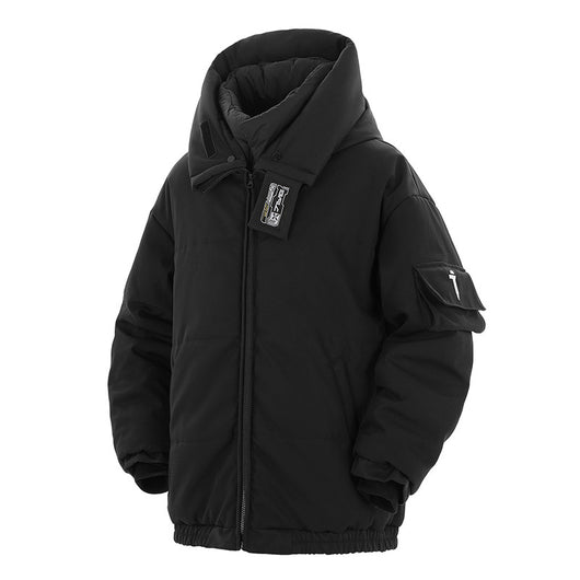 Chaqueta Abrigo Hombre Cuello Alto con Capucha Desmontable Algodón - Image 4