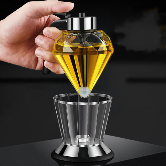 Dispensador de Aceite Botella de Vidrio Forma Diamante Diseño Push Cocina - Image 2