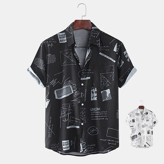 Camiseta Hombre Estampado Abstracto Cartoon con Bolsillo y Eslogan Divertido - Image 5