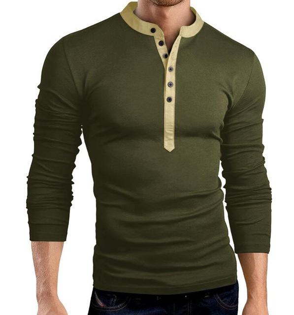Blusa Slim Cuello en V Profundo Manga Larga Color Sólido
